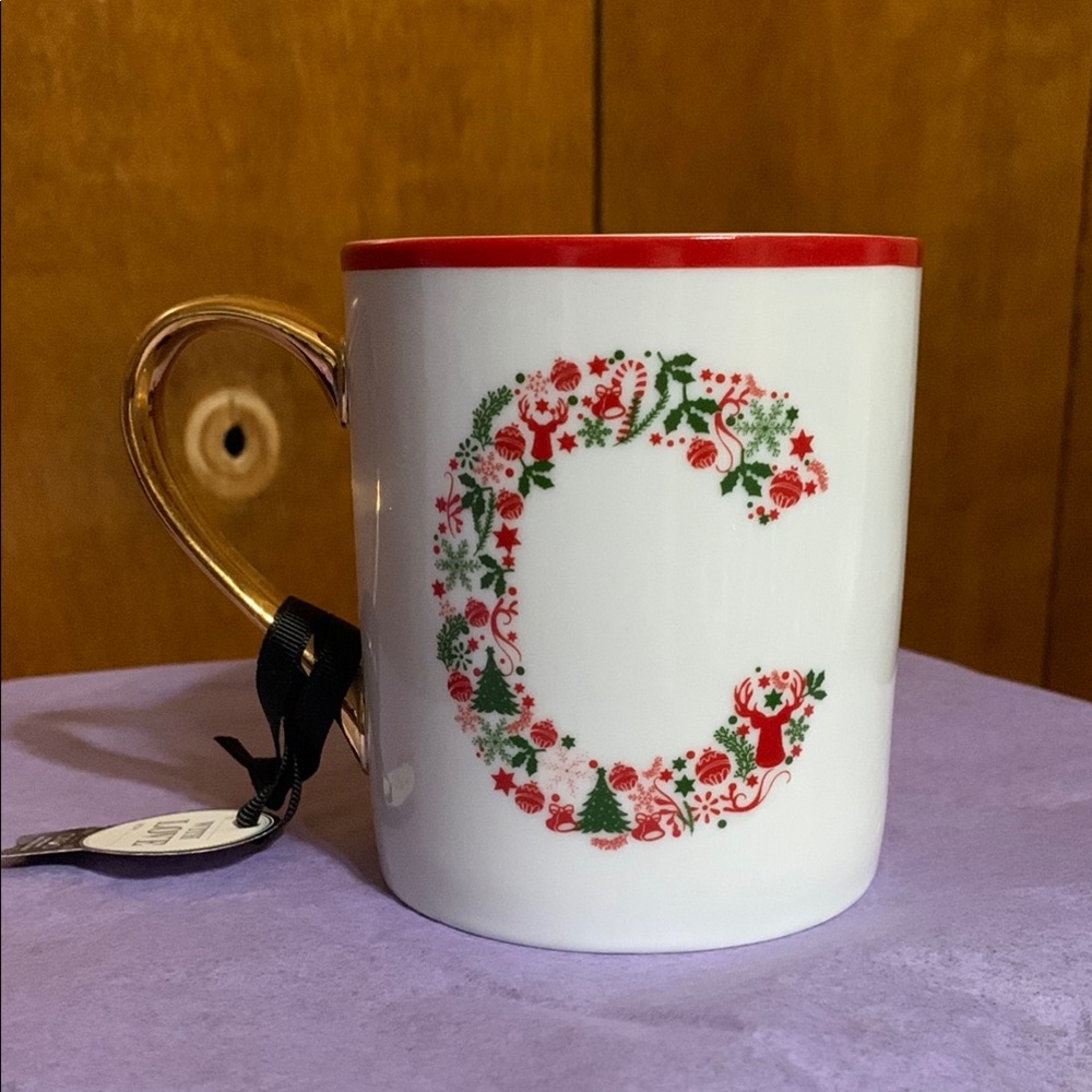 Ciroa- With Love-  “C” Monogrammed Mug with Gold Accents.